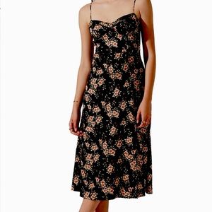 ASTR the Label Bustier Satin Dress PINK BLACK FLORAL size S NWT sold out sexy